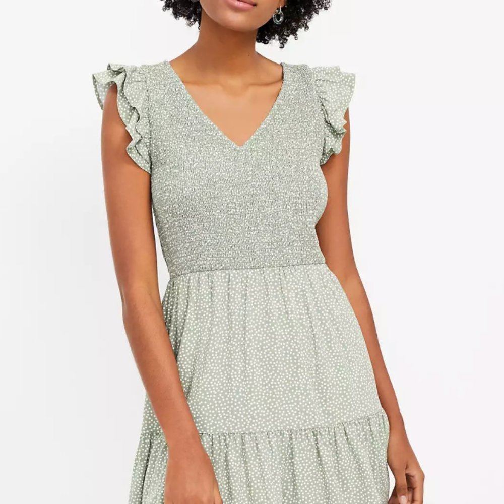 Brand New Light Green Polka Dot Dress from LOFT